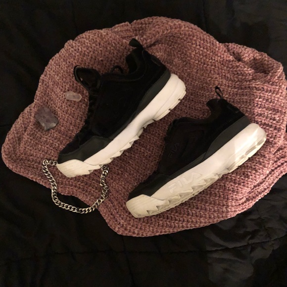 FiLA Disruptor 2 Premium Velour Black Sz 9 - Picture 2 of 7